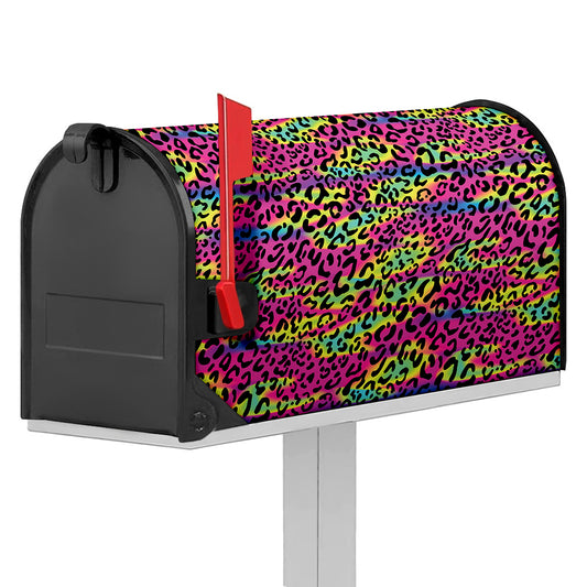 Trippy Psychedelic Leopard Print Mailbox Cover