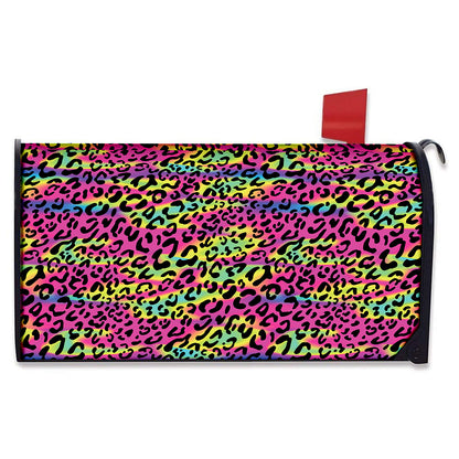 Trippy Psychedelic Leopard Print Mailbox Cover