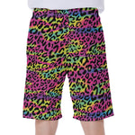 Trippy Psychedelic Leopard Print Men's Beach Shorts