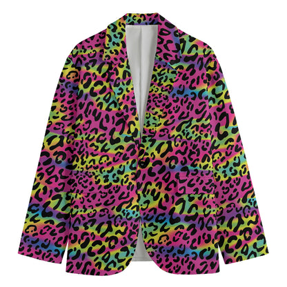 Trippy Psychedelic Leopard Print Men's Blazer
