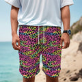 Trippy Psychedelic Leopard Print Men's Cargo Shorts