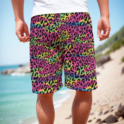 Trippy Psychedelic Leopard Print Men's Cargo Shorts