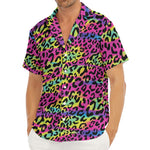 Trippy Psychedelic Leopard Print Men's Deep V-Neck Shirt