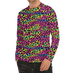 Trippy Psychedelic Leopard Print Men's Long Sleeve Rash Guard