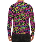 Trippy Psychedelic Leopard Print Men's Long Sleeve Rash Guard