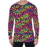 Trippy Psychedelic Leopard Print Men's Long Sleeve T-Shirt
