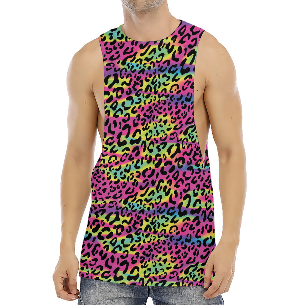 Trippy Psychedelic Leopard Print Men's Muscle Tank Top