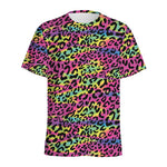 Trippy Psychedelic Leopard Print Men's Sports T-Shirt