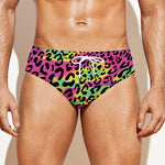 Trippy Psychedelic Leopard Print Men's Swim Briefs