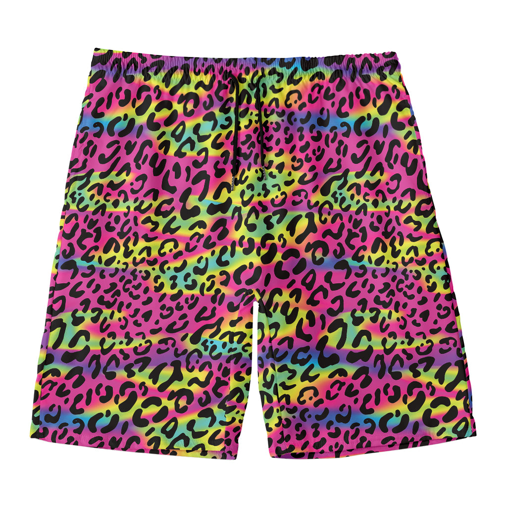 Trippy Psychedelic Leopard Print Men's Swim Trunks