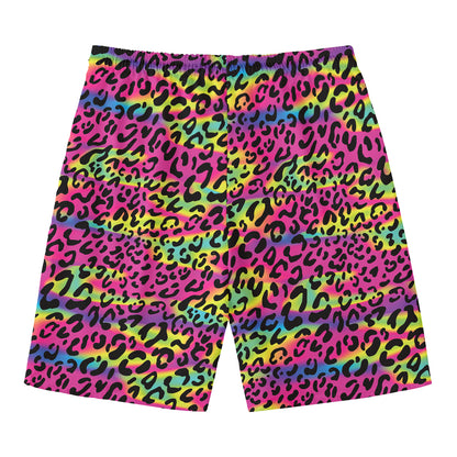 Trippy Psychedelic Leopard Print Men's Swim Trunks