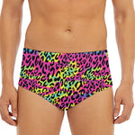 Trippy Psychedelic Leopard Print Men's Triangle Swim Briefs
