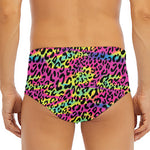 Trippy Psychedelic Leopard Print Men's Triangle Swim Briefs