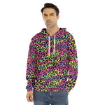 Trippy Psychedelic Leopard Print Men's Velvet Pullover Hoodie