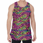 Trippy Psychedelic Leopard Print Men's Velvet Tank Top