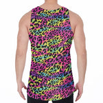 Trippy Psychedelic Leopard Print Men's Velvet Tank Top