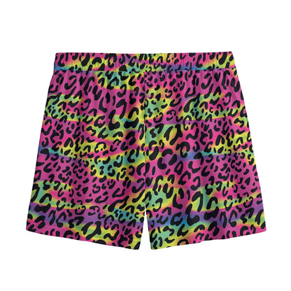 Trippy Psychedelic Leopard Print Mesh Shorts
