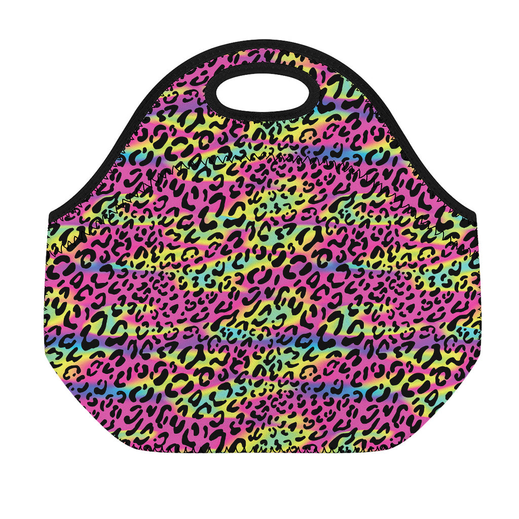 Trippy Psychedelic Leopard Print Neoprene Lunch Bag