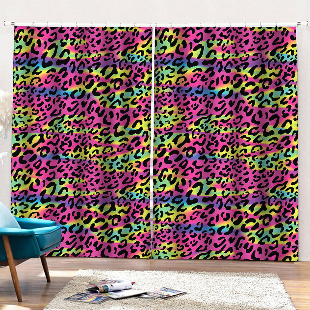 Trippy Psychedelic Leopard Print Pencil Pleat Curtains