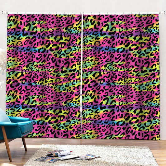 Trippy Psychedelic Leopard Print Pencil Pleat Curtains