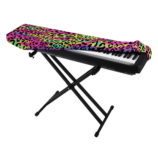 Trippy Psychedelic Leopard Print Piano Keyboard Cover