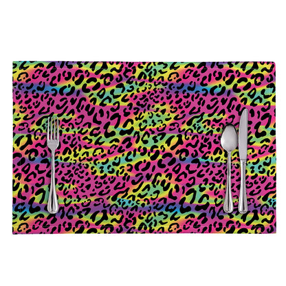 Trippy Psychedelic Leopard Print Placemat