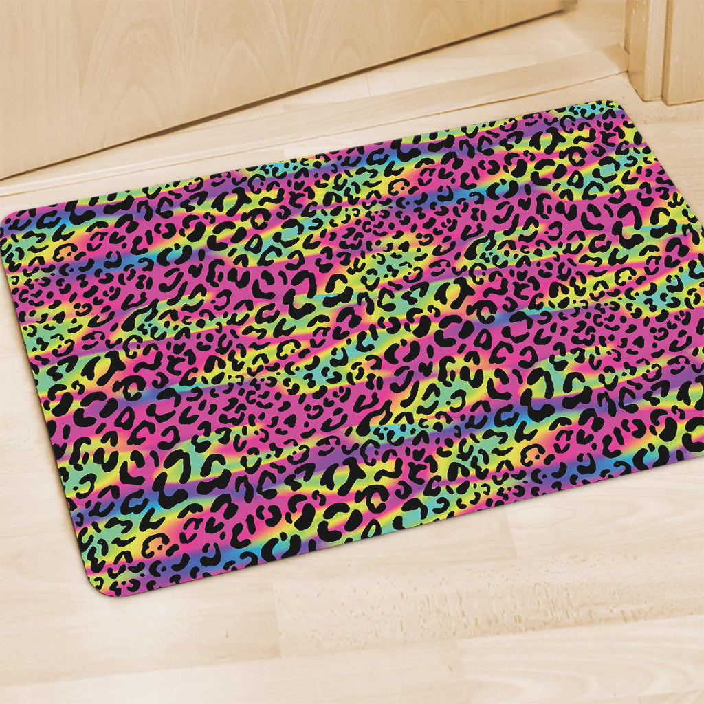 Trippy Psychedelic Leopard Print Polyester Doormat