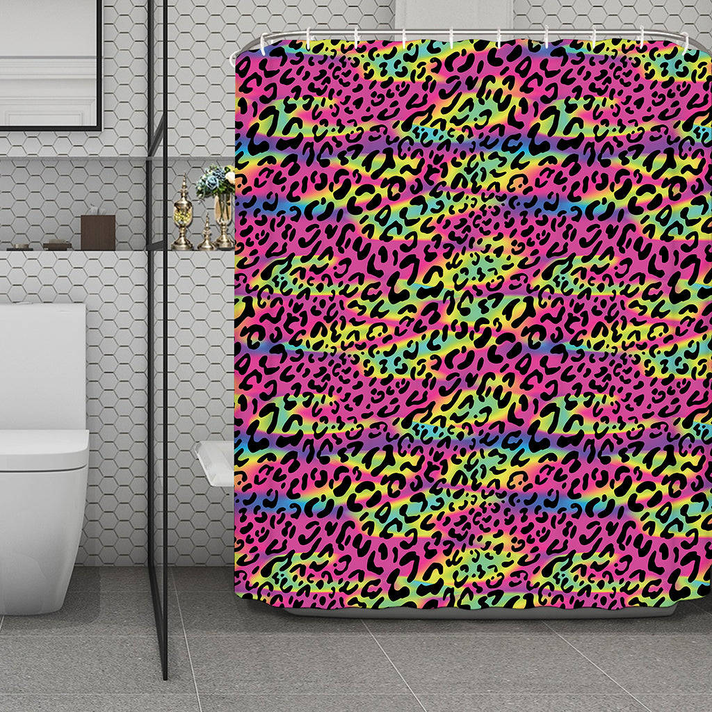 Trippy Psychedelic Leopard Print Polyester Shower Curtain