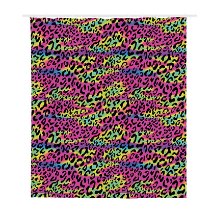 Trippy Psychedelic Leopard Print Polyester Shower Curtain