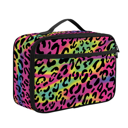 Trippy Psychedelic Leopard Print Portable Lunch Bag