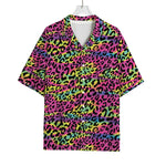Trippy Psychedelic Leopard Print Rayon Hawaiian Shirt