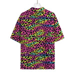 Trippy Psychedelic Leopard Print Rayon Hawaiian Shirt