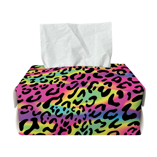 Trippy Psychedelic Leopard Print Rectangle Tissue Box Cover