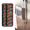 Trippy Psychedelic Leopard Print Refrigerator Handle Covers