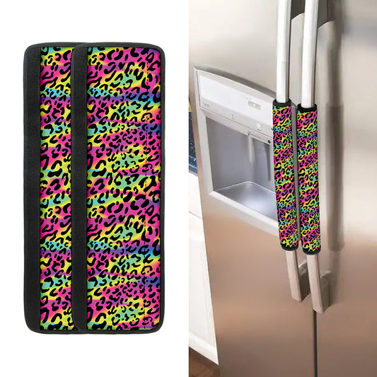 Trippy Psychedelic Leopard Print Refrigerator Handle Covers