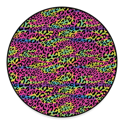 Trippy Psychedelic Leopard Print Round Floor Mat