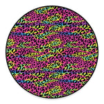 Trippy Psychedelic Leopard Print Round Floor Mat