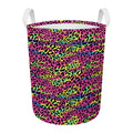 Trippy Psychedelic Leopard Print Round Laundry Basket