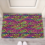 Trippy Psychedelic Leopard Print Rubber Doormat