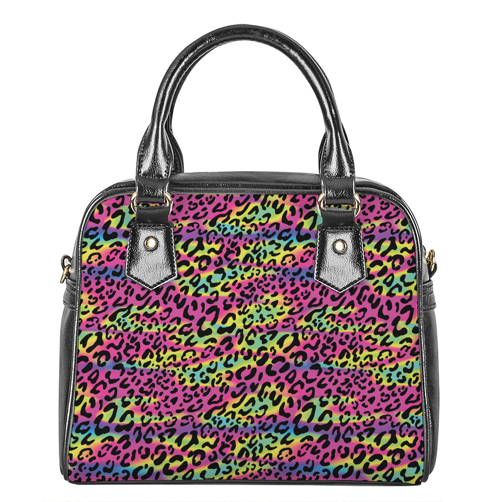 Trippy Psychedelic Leopard Print Shoulder Handbag