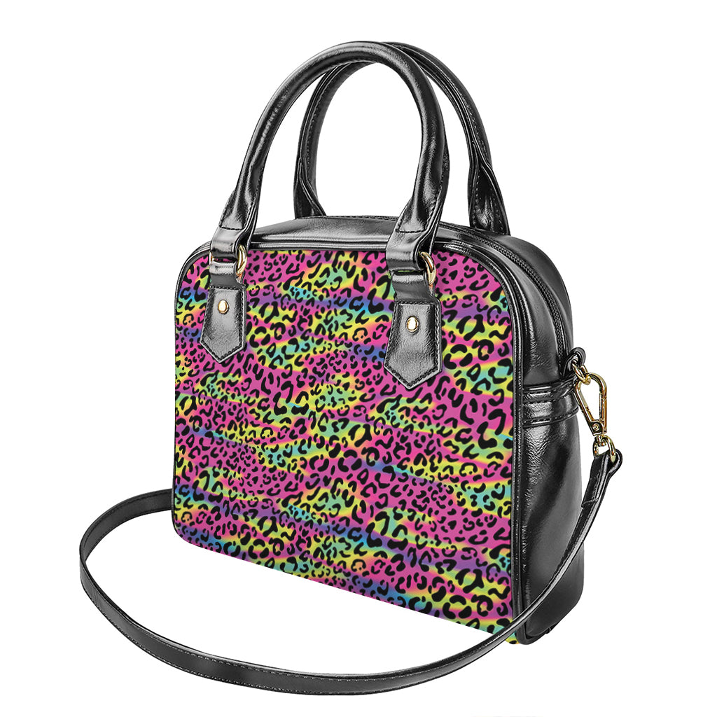 Trippy Psychedelic Leopard Print Shoulder Handbag