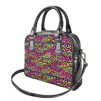 Trippy Psychedelic Leopard Print Shoulder Handbag
