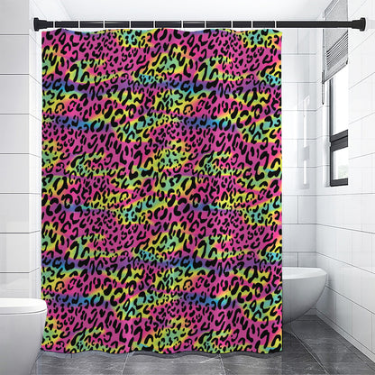 Trippy Psychedelic Leopard Print Shower Curtain
