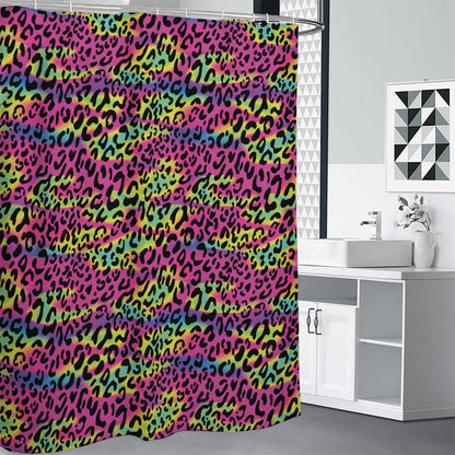 Trippy Psychedelic Leopard Print Shower Curtain