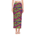 Trippy Psychedelic Leopard Print Side Slit Maxi Skirt