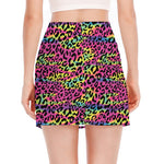 Trippy Psychedelic Leopard Print Side Slit Mini Skirt