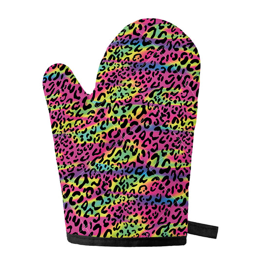 Trippy Psychedelic Leopard Print Single Oven Mitt