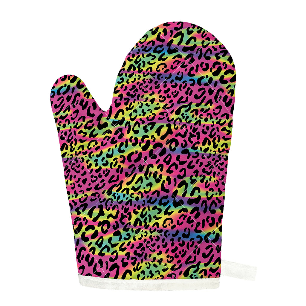 Trippy Psychedelic Leopard Print Single Oven Mitt