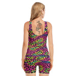 Trippy Psychedelic Leopard Print Sleeveless One Piece Swimsuit