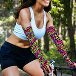 Trippy Psychedelic Leopard Print Sun Protection Arm Sleeves